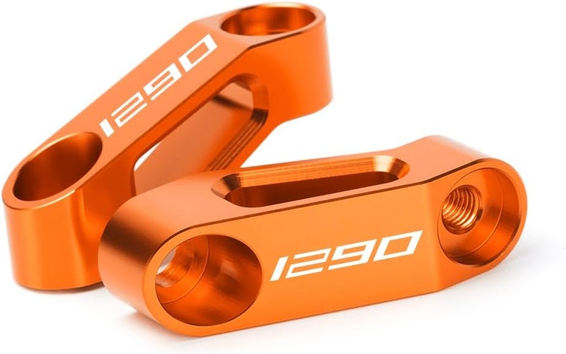 Modeer Compatible with 1290 Adventure 1290 Super Adventure S/R/T 1290 Super Duke R/RR/GT Any year Motorcycle Rearview Mirror Risers Extenders 1290 Accessories (orange) - Image 1